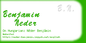 benjamin neder business card