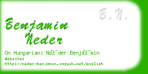 benjamin neder business card